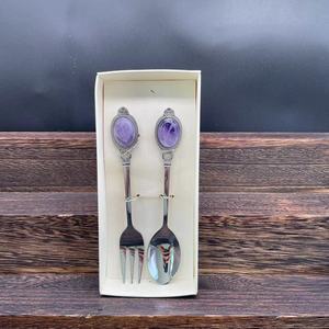 <b>Crystal</b> Heart Spoon and Fork Sets <b>Crystal</b> Healing Stones Craft Gemstones Gifts <b>Crystal</b> Spoons Fork Sets - Product Image 4