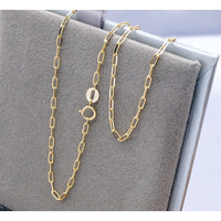Chaîne de collier en or massif 9 carats, design populaire et tendance, chaîne maille câble 1,9 mm, chaîne trombone 9K, bijoux fins en gros