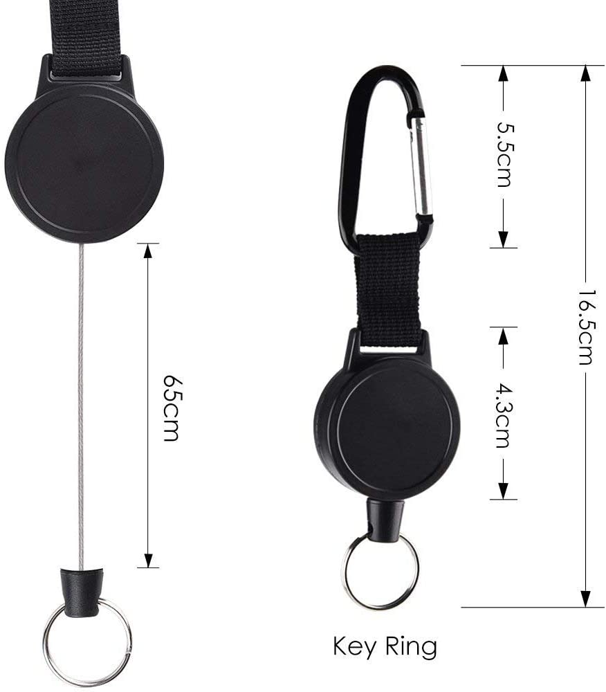 Сверхмощный металлический растягивающийся брелок для ключей, карабин, стальная катушка, выдвижной брелок