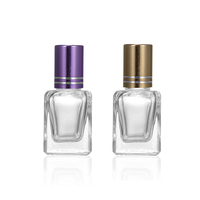 Elegante Botella de Perfume Árabe de 3ml 6ml 10ml 12ml, Botellas de Vidrio Cuadradas, Octogonales y Redondas Transparentes para Attar, con Rodillo Metálico