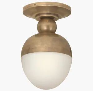 Modern Small Medium Large White Glass Shade Saturn Single Globe Sphere Lantern Semi Flush Ceiling Lamp