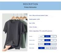 T-shirt Solona 190g pour homme, 70% coton, grandes tailles S-5XL, logo personnalisé, uni, manches courtes, respirant, haute qualité