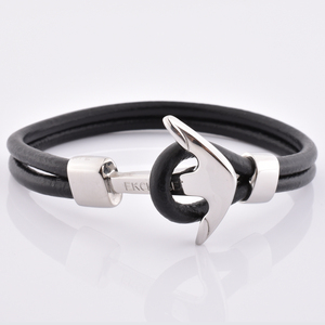 Precios de fábrica personalizado Vintage náutico paracaídas cuerda de nailon encanto accesorio hombre ancla pulsera de Metal - Product Image 2