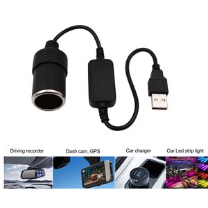 Chất lượng cao <span class=keywords><strong>USB</strong></span> Một Nam để 12V xe Thuốc lá nhẹ hơn ổ cắm nữ chuyển đổi cáp 8W Max Car Charger - Product Image 5