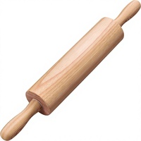 Rouleau à pâtisserie en bois de 17,6 pouces avec poignées ergonomiques rotatives, classique, pour la pâtisserie, la pizza, le pain et les biscuits