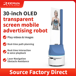 Robot publicitaire mobile à écran OLED transparent de 30 pouces avec détection automatique pour équipement publicitaire électronique mobile - Product Image 2