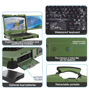 15.6นิ้วจอแอลซีดีสามจอโน้ตบุ๊กแบบพกพาที่ทนทานพร้อมจอยสติ๊ก I7 1650 DDR4 32GB M.2-1TB SSD สำหรับโดรนกลางแจ้ง - Product Image 5