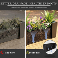 Jardinière d'extérieur JH-Mech antirouille pour plantes, rectangulaire profonde avec trou de drainage, robuste et durable, en métal.