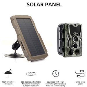 Outdoor Trail Camera Solar Powered 12V 6V Waterproof Weather Resistant <b>Tree</b> <b>Stand</b> Hunting Camera With Solar Panel - Product Image 3