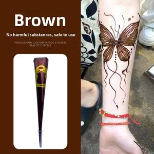 Factory Direct Hand Painted Cream Shake Temporary Tattoo Stickers with Milk <strong>Henna</strong> and <strong>Jagua</strong> Juice Colorful Body Art - Product Image 4