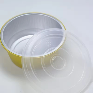 Wholesale Disposable Gold Color Lunch Box with Recycled <b>Aluminum</b> Foil and PP Plastic Lid Takeaway Foil <b>Containers</b> - Product Image 1