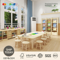 Table de collage Montessori moderne et sécurisée pour la création artistique en matières mixtes en maternelle et en salle d'art préscolaire