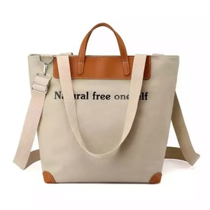 Free Design Eco Friendly <b>Canvas</b> <b>Tote</b> Bags with Embroidery Printed Logo Open Closure Two Straps Unisex Large Capacity - Product Image 1