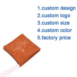 8*8cm Custom Logo Printing <b>Small</b> Fashion <b>Gift</b> Jewelry Drawstring Ring <b>Bags</b> Suede Velvet Jewelry Dust Pouch - Product Image 4