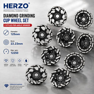 Set di Dischi Abrasivi Diamantati HERZO 125mm con Albero da 22,23mm <span class=keywords><strong>per</strong></span> Sbavatura Alluminio con <span class=keywords><strong>Smerigliatrice</strong></span> <span class=keywords><strong>Angolare</strong></span> - Product Image 1