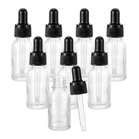 Bouteille cosmétique en verre dépoli transparent de 15ml personnalisée avec pipette compte-gouttes vide en or noir blanc pour sérum à l'huile et crème de soin de la peau