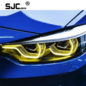 BMW için SJC otomobil parçaları M3 M4 F80 F82 LCI yeni yükseltme CSL gündüz farları LED sarı melek gözler modülü DRL