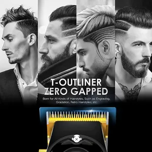 Aparador de contorno profissional KIKIDO, máquina de cortar cabelo recarregável, kit de corte de cabelo doméstico, conjuntos de barbeiro sem fio para homens