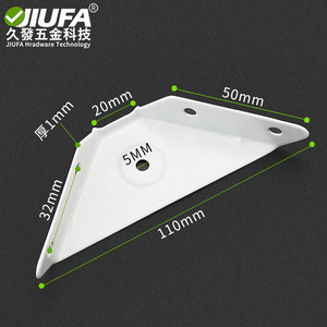 Support d'angle triangulaire JiuFa 110 mm x 50 mm x 32 mm blanc peint pour armoire - Product Image 1
