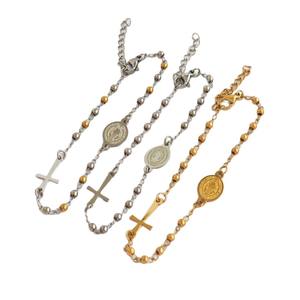 <span class=keywords><strong>Pulsera</strong></span> <span class=keywords><strong>de</strong></span> Acero Inoxidable Chapada en Oro <span class=keywords><strong>de</strong></span> 18k, Cadena <span class=keywords><strong>de</strong></span> Cuentas <span class=keywords><strong>de</strong></span> 3mm, Cruz Religiosa, Rosario, Joyería Cristiana, el <span class=keywords><strong>Mejor</strong></span> Regalo - Product Image 6