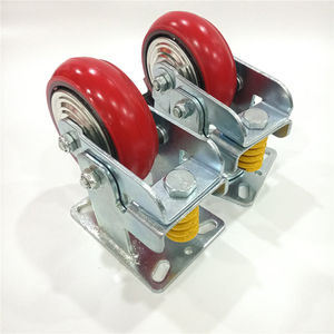 उच्च गुणवत्ता 500 किलोग्राम भार क्षमता, स्विस कैस्टर पहियों को 8 इंच के पु कैस्टर व्हील स्प्रिंग लोड स्विस कैस्टर व्हील को अवशोषित करता है - Product Image 2