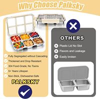 Wiederverwendbare & Portionkontrollierende 6-Fach Bento-Box mit Verschlussdeckel für Snacks & Lebensmittel