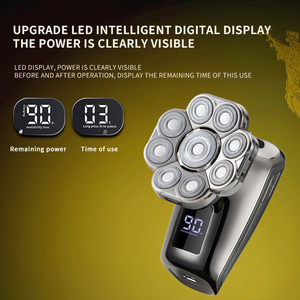 เครื่องกำจัดขนบนใบหน้า ชาร์จผ่าน USB ใบมีดสแตนเลส 7D หัวลอยได้ หน้าจอ LCD กันน้ำ พกพาสะดวก สำหรับโกนหนวดเครา - Product Image 5