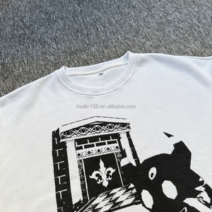 High Quality Dtg Print Graphic <b>Thermal</b> Waffle <b>Long</b> Sleeved Shirtv Men Custom Heavyweight Oversize <b>White</b> Waffle Knit <b>Long</b> <b>Sleeve</b> - Product Image 4