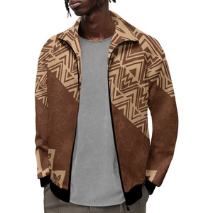 Promozionale polinesiano Elei tribale stampa personalizzata <span class=keywords><strong>Trench</strong></span> da <span class=keywords><strong>uomo</strong></span> cappotto <span class=keywords><strong>invernale</strong></span> Casual con cerniera con stampa kaki cappotti per <span class=keywords><strong>uomo</strong></span> - Product Image 2