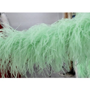 Boa de Plumas de Avestruz Teñidas de 10 Capas, Color Dorado, Rojo y Marfil, 2 Metros de Largo, para Manualidades, Vestidos de Mujer, Carnaval, Fiesta, Xinyuling - Product Image 4