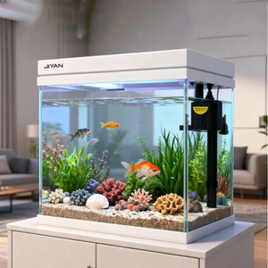 ตู้ปลา Jinjing Ultra-Clear แบบชิ้นเดียวพร้อมฝาปิด Eco Aquarium - สำหรับวางบนโต๊ะทำงาน - Product Image 2