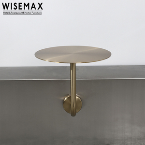 WISEMAX FURNITURE <span class=keywords><strong>Table</strong></span> ronde <span class=keywords><strong>murale</strong></span> simple en acier inoxydable, petite <span class=keywords><strong>table</strong></span> à manger en métal personnalisée pour salon de thé ou café - Product Image 4