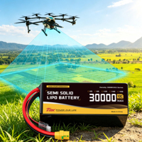 Batterie de drone semi-solide 350Wh/kg 30000mAh 6S-14S à longue autonomie pour drones de cartographie, d'inspection et industriels