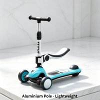 Trottinette à pousser pour enfants avec siège, pour les 1 à 8 ans, jeu en intérieur et en extérieur, roues lumineuses pliables, vente en gros