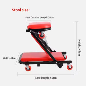 Chariot de mécanicien 2 en 1, tabouret Z facile à déplacer, avec 6 roulettes, s'allonger ou s'asseoir pour le garage, l'atelier de réparation automobile, la maison - Product Image 2