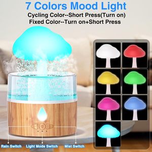 260ML Mushroom <strong>Cloud</strong> Desk Humidifier <strong>Rain</strong> Drop Raindrop Aromatherapy Essential Oil Diffuser 7 <strong>Night</strong> <strong>Light</strong> Colors for Household - Product Image 2