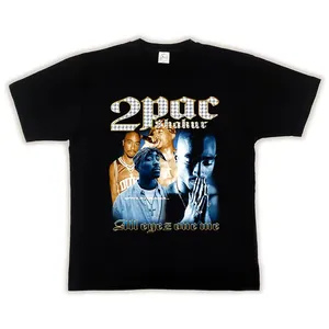 2PAC BIGGIE SMALL West Coast hip-hop heavyweight pickling oversize loose T shirt for men