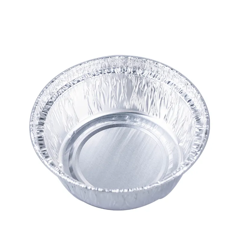 Round Aluminum Foil Container Tray With Lid Heavy Duty Disposable Tin Foil Takeaway Food Baking Cake Cooking Grill Pie Pan