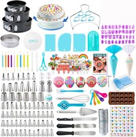 Ensemble de plateau tournant pour gâteau Kit de décoration de gâteau Fournitures de cuisson Outils comprenant un support pour gâteau