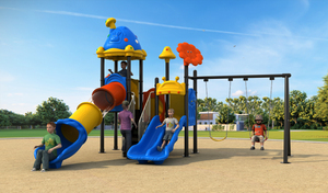Le parc d'attractions à bas prix d'équipement extérieur commercial de terrain de jeu monte des jeux pour des enfants comprenant des glissières <span class=keywords><strong>en</strong></span> plastique <span class=keywords><strong>en</strong></span> acier - Product Image 4