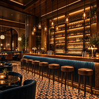 Ensembles de mobilier de bar modernes et personnalisés avec éclairage LED, écologiques, étanches, recyclables et durables pour l'aménagement intérieur de restaurants
