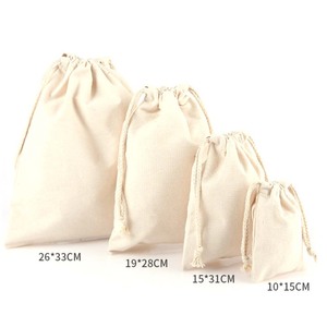 Wholesale Custom Design Personalized Reusable Double <b>String</b> Handbag 100% Natural Cotton Drawstring Pouch <b>Bag</b> - Product Image 5