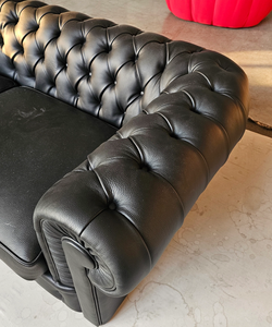 Divano Chesterfield di Lusso in Pelle, Divanetto Personalizzato <span class=keywords><strong>Vintage</strong></span> Capitonnè per Ristoranti Commerciali, Salotti di Hotel e <span class=keywords><strong>Bar</strong></span> - Product Image 3