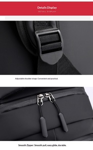 Sac à dos double pour ordinateur portable avec logo personnalisé, grande capacité, décontracté, professionnel, 17 pouces, unisexe, imperméable avec port USB - Product Image 3