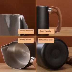 Carafe en acier inoxydable 304 de haute qualité, pot à latte, pichet à mousse de lait, ensembles pour café et thé - Product Image 3