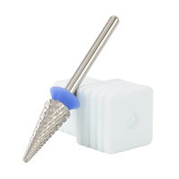 Broca de carburo de tungsteno de 6.0mm con forma de cono cónico y deflector antipolvo para construcción de uñas en capas y eliminación de gel, suministros para salón de uñas