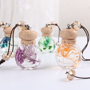 Sang Trọng Rõ Ràng Rỗng Vòng Hình Khuếch Tán Chai Thủy Tinh Xe Nước Hoa Chai Xe Trang Trí Hoa Treo Xe Làm Mát Không Khí - Product Image 1
