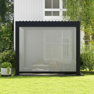 Motorised Waterproof Outdoor Roller Blinds Manual Crank Handle Battery Side Track Spring Patio Sun Shading Wind Snow Awning - Product Image 1