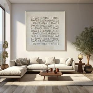 Arte Mural 3D Cuadrado, Pintura Abstracta de Animales Estilo Wabi-Sabi, Arte Mural en Lienzo Pintado a Mano, Arte Mural Contemporáneo - Product Image 6