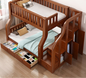 Lit superposé moderne en bois de pin massif, lit mère-enfant haut-bas, <span class=keywords><strong>couchette</strong></span> supérieure/inférieure, armoire à deux étages, lits pour enfants - Product Image 6